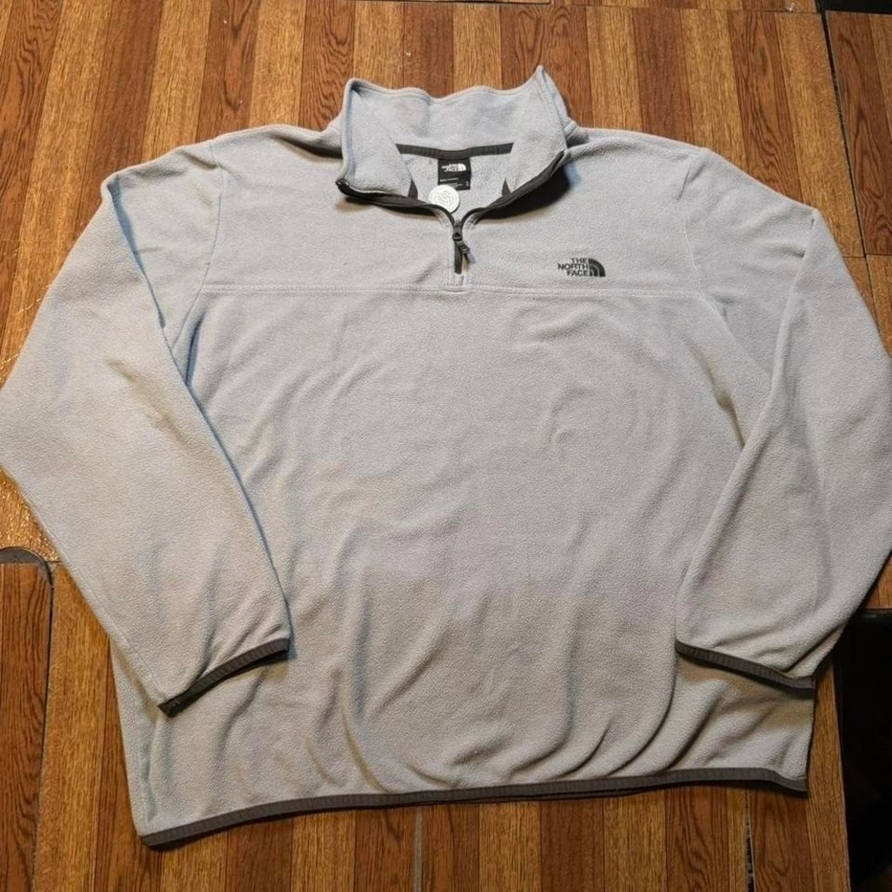 The North Face Grey Fleece Sherpa TNF Quarter Jacket XL